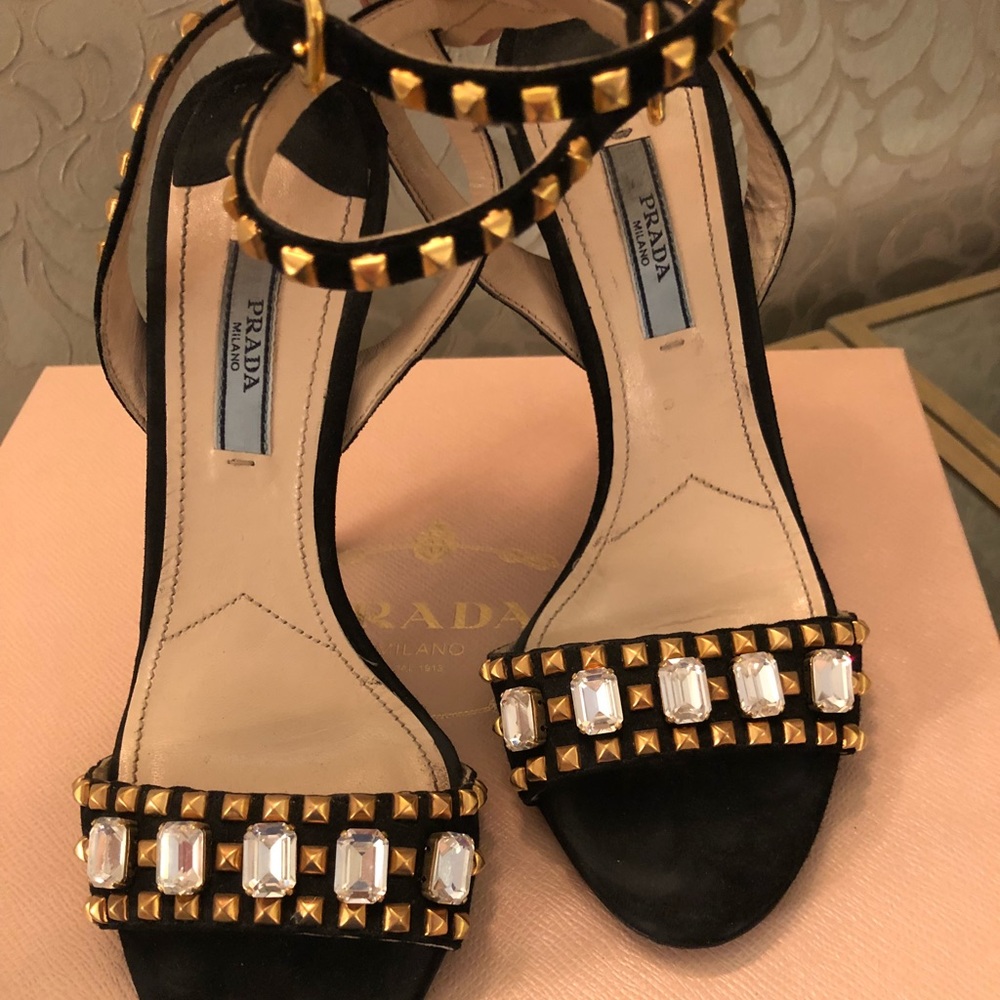 Gorgeous Prada Suede / Jeweled Heels